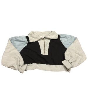 Selkie large Colorblock Pullover 3/4 quarter zip Crewneck Sweatshirt